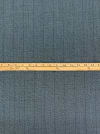 Pewter Blue/Midnight Navy Wool/Nylon Vertical Novelty Stripe Weave Suiting - Imported From Italy - 58W
