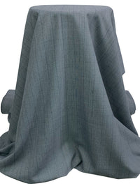 Pewter Blue/Midnight Navy Wool/Nylon Vertical Novelty Stripe Weave Suiting - Imported From Italy - 58W