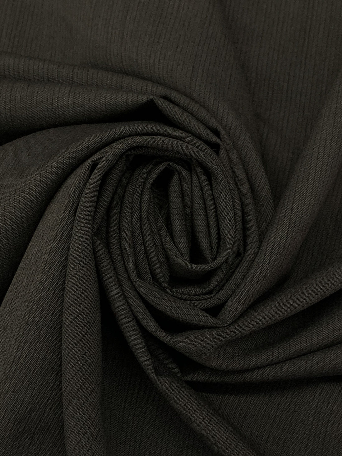 Dark Muted Sage/Black 100% Worsted Wool Vertical Novelty Pinstripe Weave Suiting - Imported From Italy - 61W