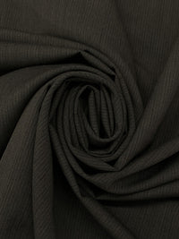 Dark Muted Sage/Black 100% Worsted Wool Vertical Novelty Pinstripe Weave Suiting - Imported From Italy - 61W