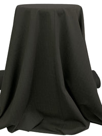 Dark Muted Sage/Black 100% Worsted Wool Vertical Novelty Pinstripe Weave Suiting - Imported From Italy - 61W