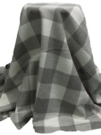 Gray/White 100% Polyester Plaid Coating - NY Designer - 58W