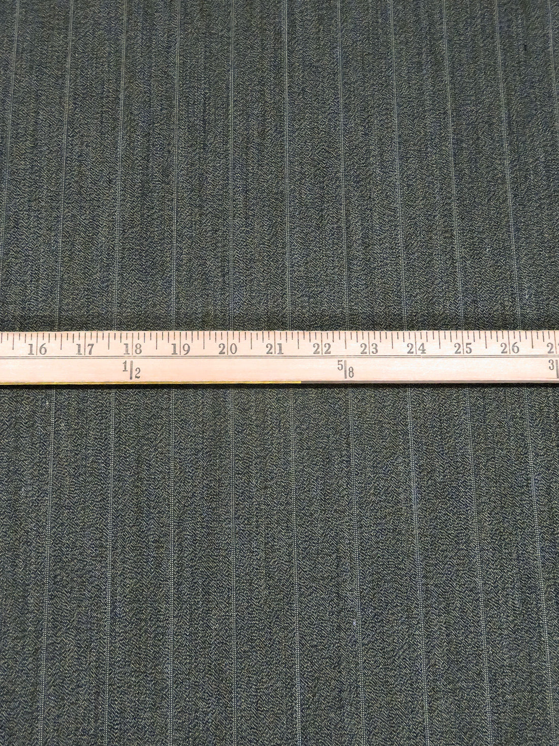 Black/Middle Gray/Dark Army Green Wool/Polyester Vertical Stripe Weave Crepe Suiting - Imported From Italy - 59W