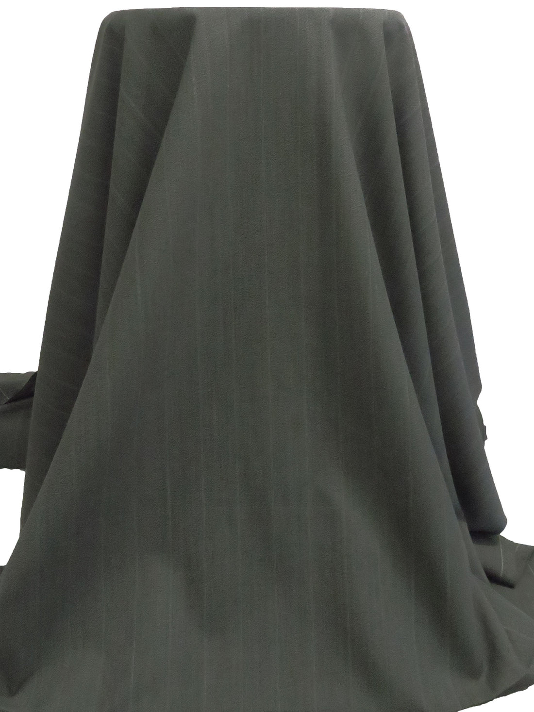 Black/Middle Gray/Dark Army Green Wool/Polyester Vertical Stripe Weave Crepe Suiting - Imported From Italy - 59W