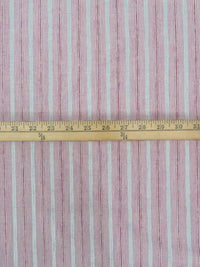 Maroon/White/Gray 100% Cotton Vertical Yarn-Dyed Striped Shirting - Imported From Japan - 43W