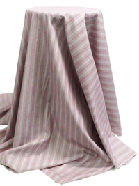 Maroon/White/Gray 100% Cotton Vertical Yarn-Dyed Striped Shirting - Imported From Japan - 43W
