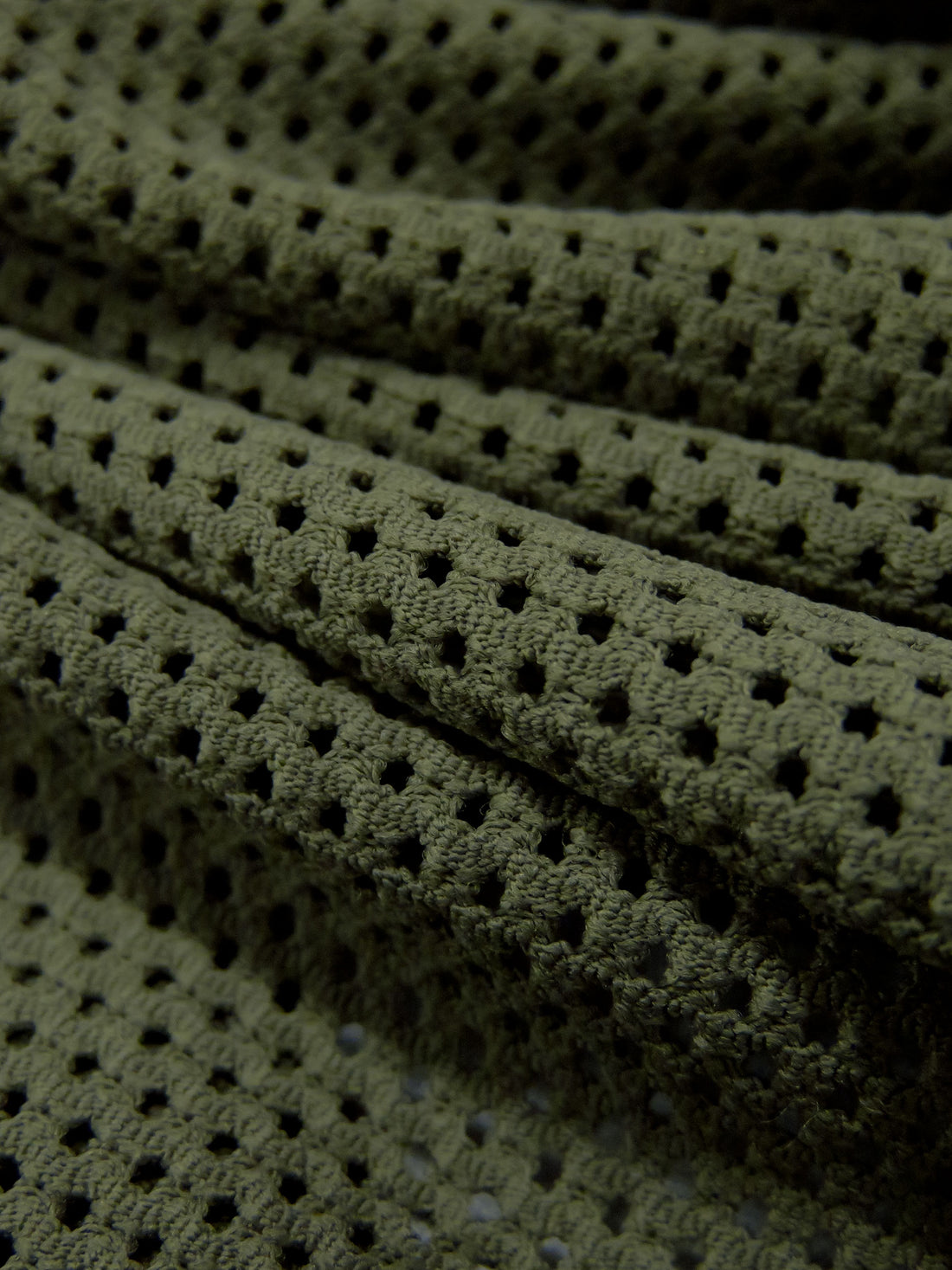 Dark Muted Olive Polyester/Lycra Mesh-Like Knit 46W