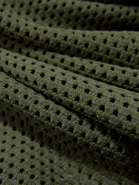 Dark Muted Olive Polyester/Lycra Mesh-Like Knit 46W