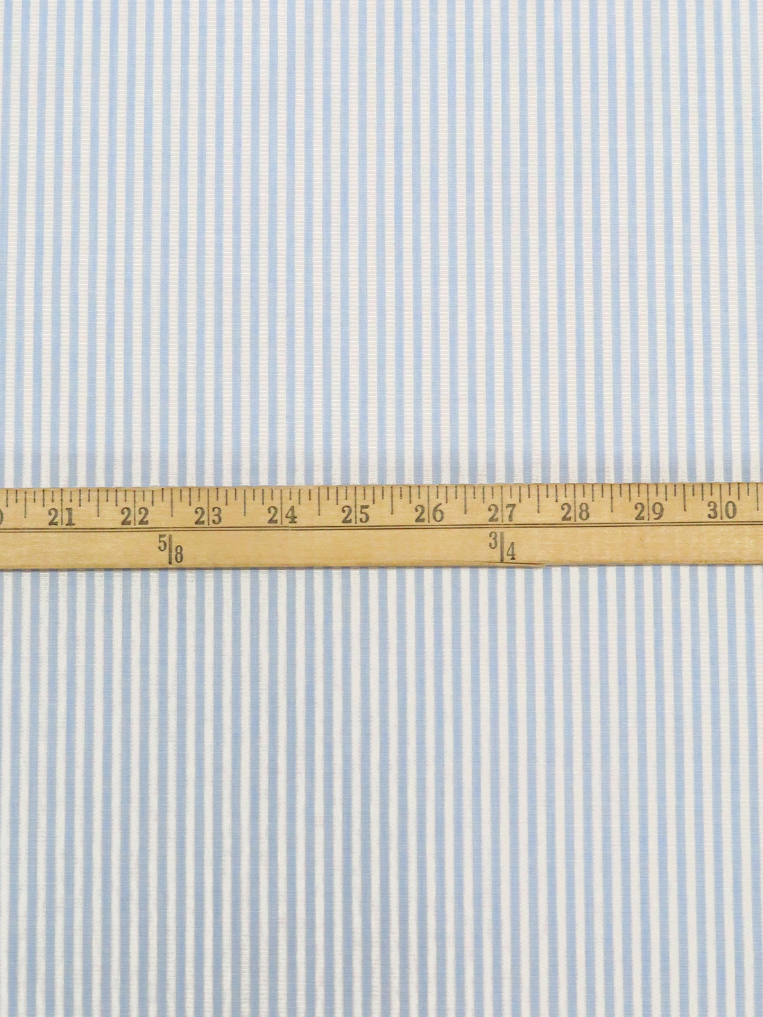 Baby Blue/Pure White 100% Cotton Vertical Ladder Stripe Shirting - Imported From Japan - 44W