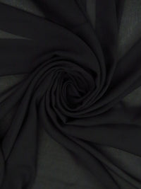 Ink Black 100% Polyester Crepe Chiffon 58W