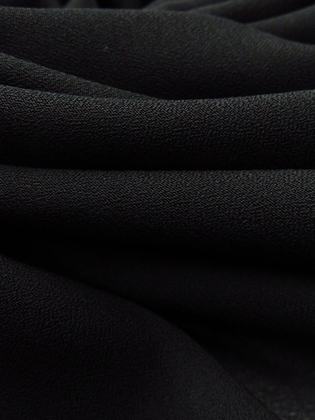 Ink Black 100% Polyester Crepe Chiffon 58W