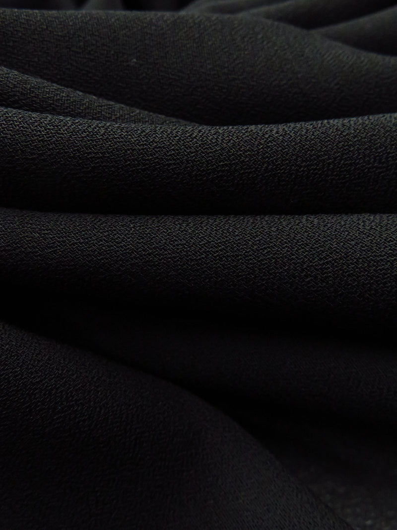 Ink Black 100% Polyester Crepe Chiffon 58W