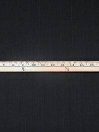 Cool Black/Dark Blue Wool/Nylon Vertical Stripe Weave Suiting - Imported From Italy - 60W