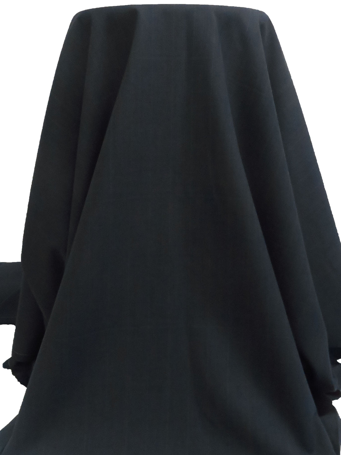 Black/Dark Blue/Dark Charcoal/Multi Wool/Polyester Vertical Stripe Weave Suiting - Imported From Italy - 59W