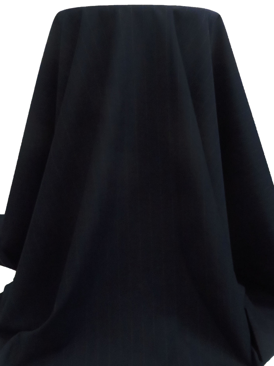 Muted Midnight Navy/Charcoal Wool/Polyester Vertical Stripe Weave Suiting - Imported From Italy - 58W