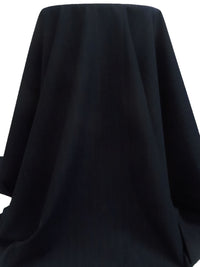 Muted Midnight Navy/Charcoal Wool/Polyester Vertical Stripe Weave Suiting - Imported From Italy - 58W