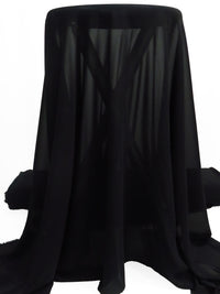 Stark Black 100% Polyester Crepe Chiffon 58W