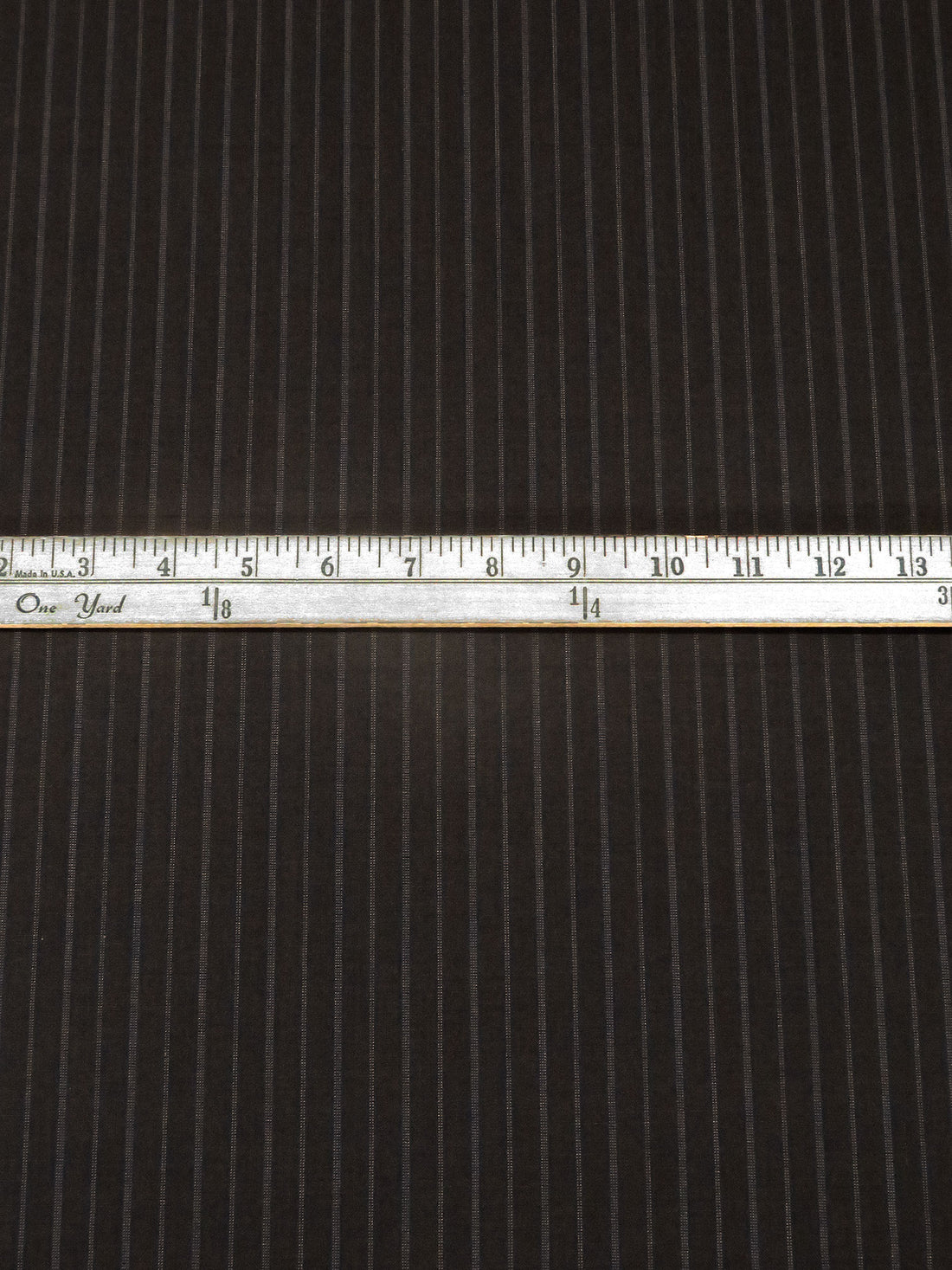 Muted Midnight Brown/Dark Gray Wool/Polyester Vertical Novelty Stripe Weave Suiting - Imported From Italy - 59W