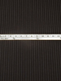 Muted Midnight Brown/Dark Gray Wool/Polyester Vertical Novelty Stripe Weave Suiting - Imported From Italy - 59W