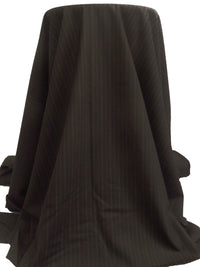 Muted Midnight Brown/Dark Gray Wool/Polyester Vertical Novelty Stripe Weave Suiting - Imported From Italy - 59W