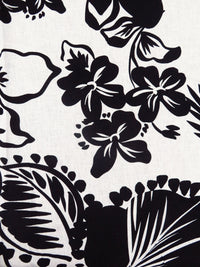 Black/White Linen/Cotton Tropical Print Shirt Weight Woven - LA Designer - 53W