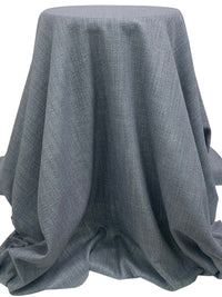 Slate Blue/Dusty Laurel Green/Dark Tan Wool/Blend Windowpane Plaid Tweed Flannel Suiting 59W