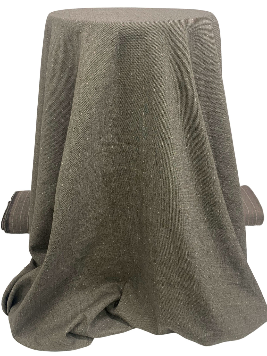 Tan/Black/Turkish Rose Polyester/Rayon/Lycra Dot Weave Stretch Suiting 57W