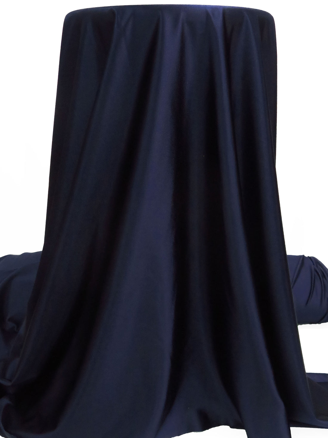 Midnight Navy Polyester/Lycra Drapey Stretch Satin - NY Designer - 60W