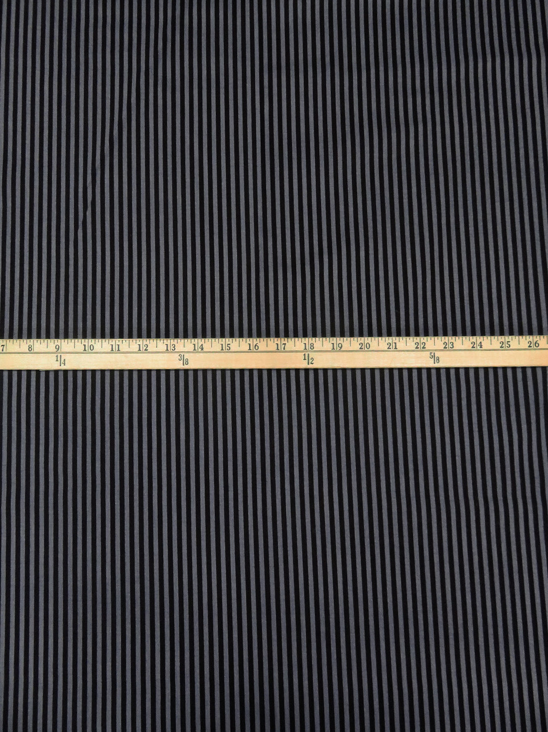 Independence Blue/Black Cotton/Lycra Vertical Stripe Print Stretch Denim 56W