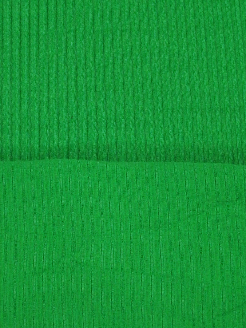 Kelly Green Rayon/Polyester/Lycra Crinkle Rib Double Knit - NY Designer - 58W