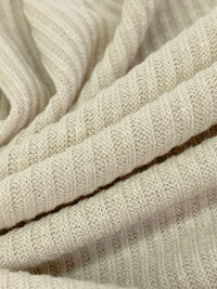 Soft Sandalwood Beige Polyester/Rayon/Lycra Ribbed Sweater Knit - Michael Stars - 50W