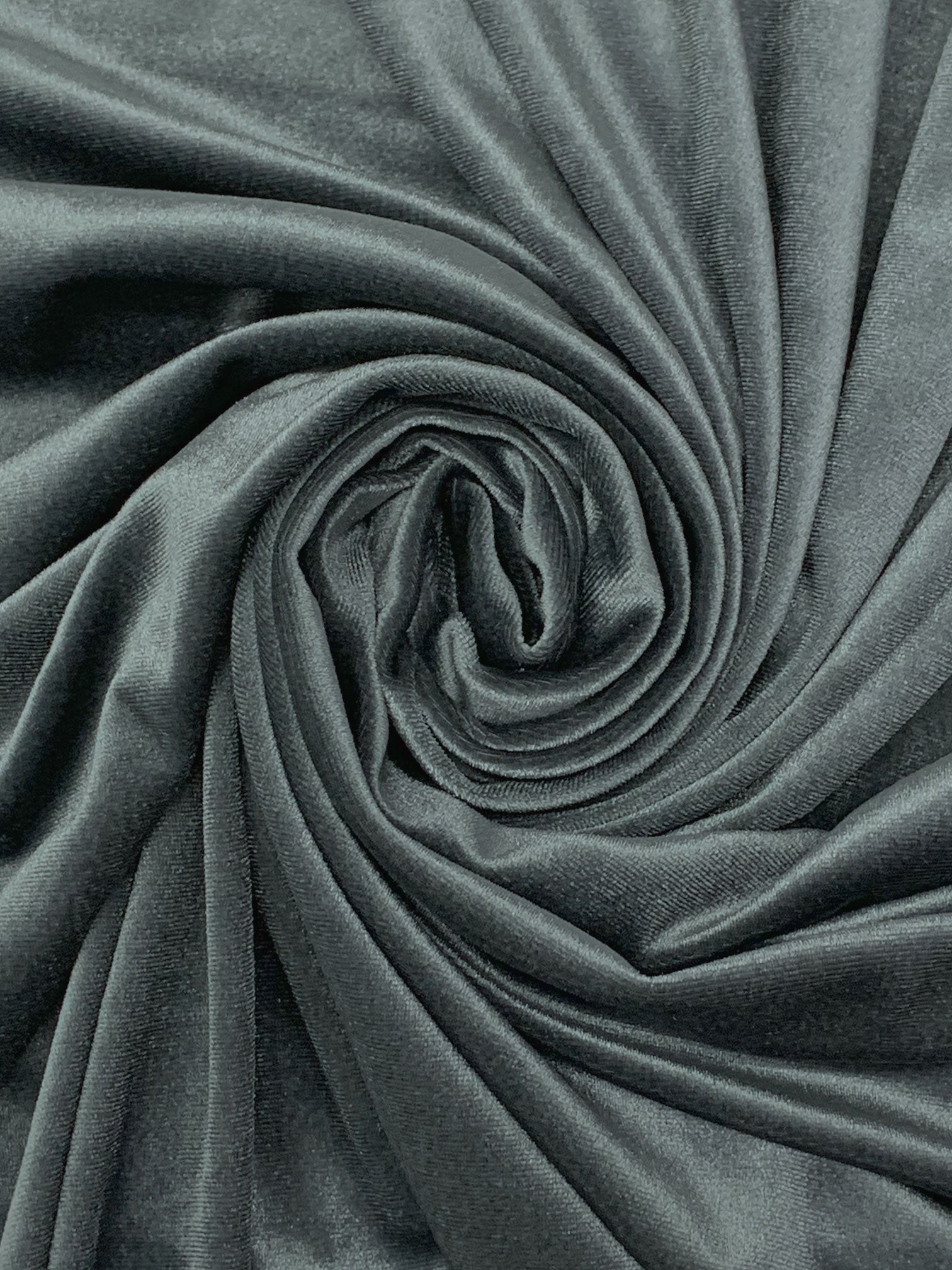 Dolphin Gray Polyester/Lycra Stretch Velvet Knit 56W – Fabric Mart