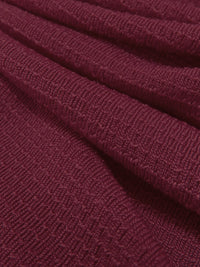 Bordeaux Red Polyester/Lycra Crepe Slinky Knit - NY Designer - 52W