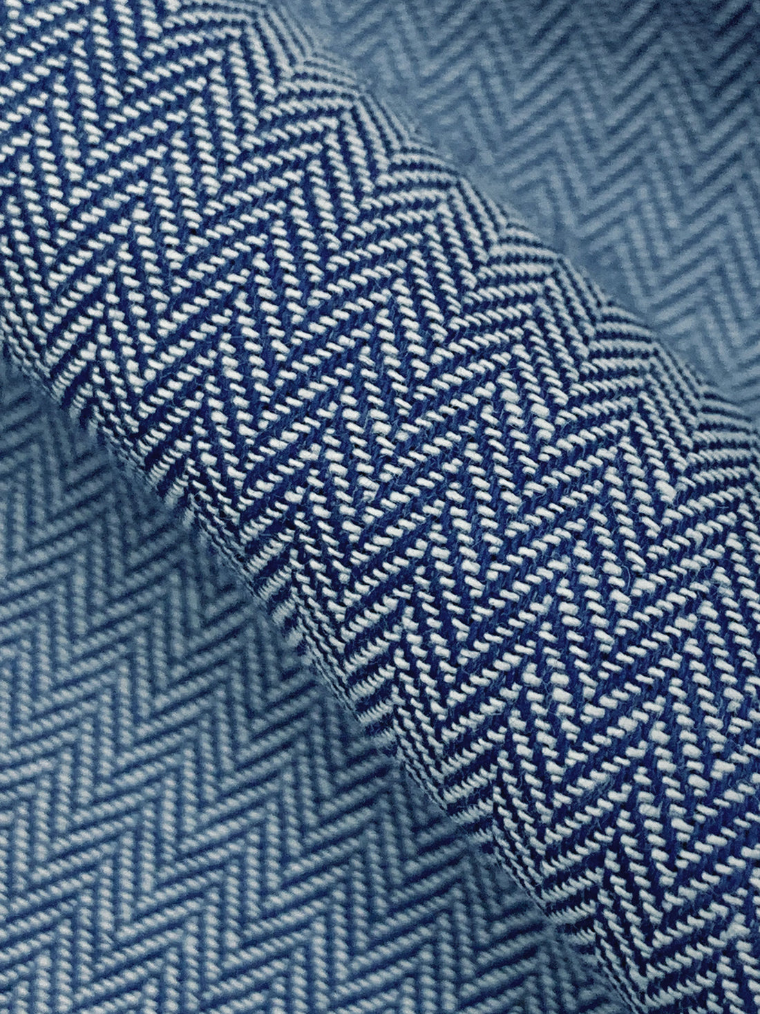 Dark Lapis Blue/White 100% Cotton Herringbone Weave Suiting 56W