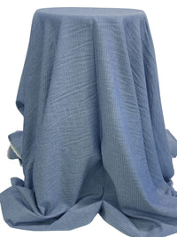 Dark Lapis Blue/White 100% Cotton Herringbone Weave Suiting 56W