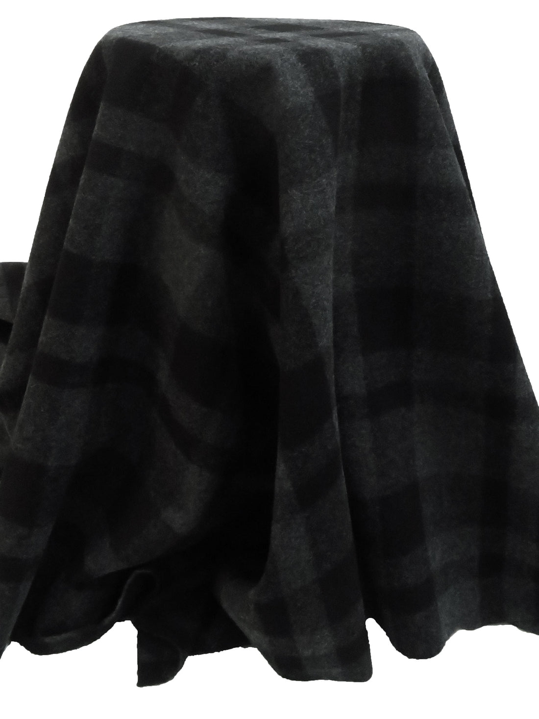 Black/Light Gray/Gray 100% Wool Plaid Weave Coating - NY Designer -  58W