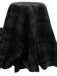Black/Light Gray/Gray 100% Wool Plaid Weave Coating - NY Designer -  58W