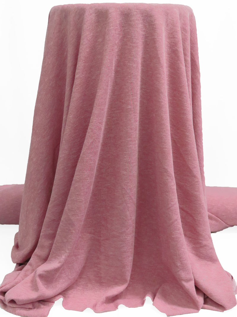 Dustry Rose Polyester/Lycra Heathered Brushed Rib Sweater Knit - NY Designer - 58W