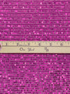 Royal Fuchsia 100% Nylon Horizontal Sequins On Netting - NY Designer - 55W