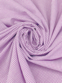 White/Orchid 100% Cotton Mini Check Seersucker Shirting 56W