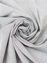 Black/White 100% Cotton Mini Windowpane Shirting - Imported From Japan - 44W