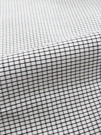 Black/White 100% Cotton Mini Windowpane Shirting - Imported From Japan - 44W