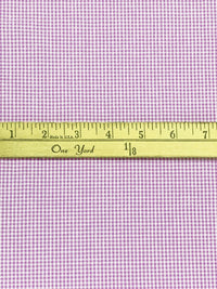 White/Orchid 100% Cotton Mini Check Seersucker Shirting 56W