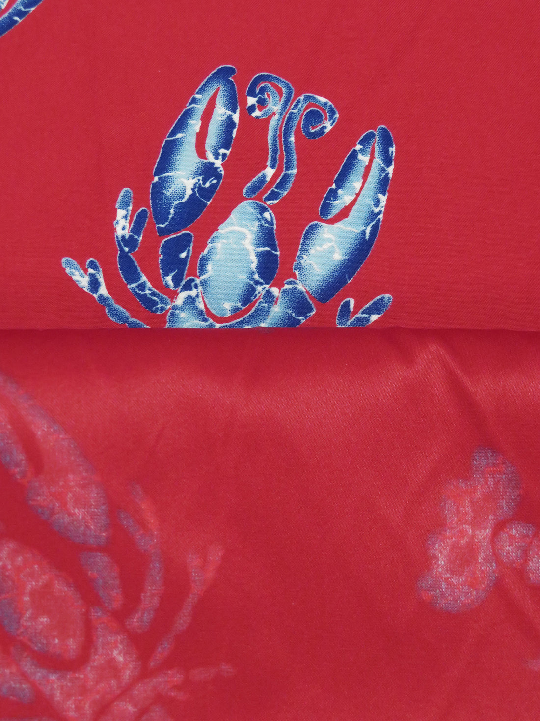 Cherry Red/Sapphire/White/Carolina Blue 100% Polyester Lobster Print Board Short Woven 58W