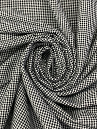 White/Black 100% Cotton Mini Check Seersucker Shirting 56W
