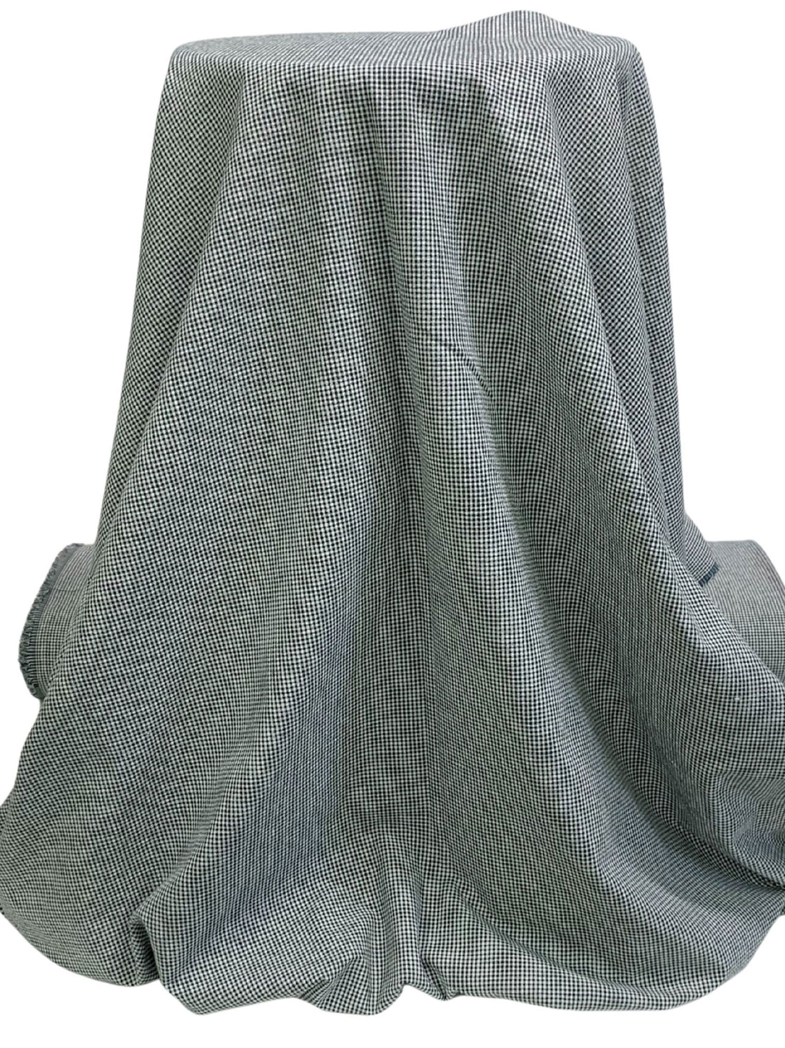 White/Black 100% Cotton Mini Check Seersucker Shirting 56W