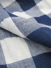 Ghost White/Lapis Blue 100% Cotton Check Plaid Washed Voile 58W