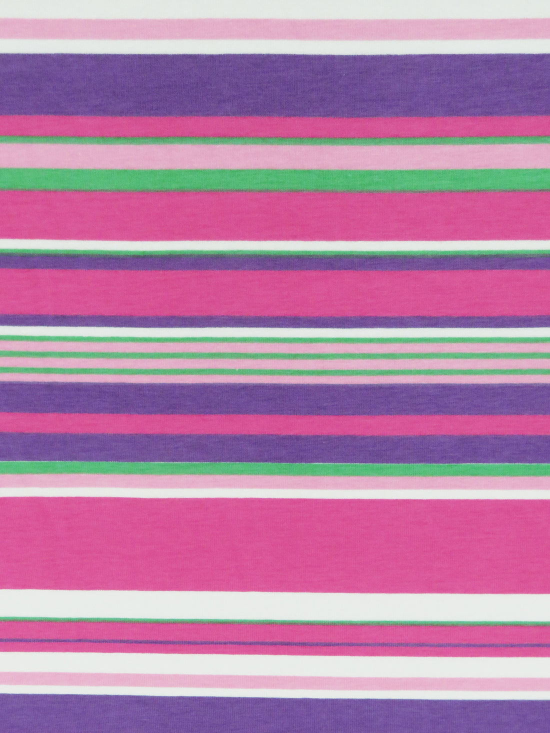 Dark Fruit Punch Pink/Amethyst/Lizard Green/Cherry Pink Cotton/Lycra Horizontal Stripe Print Jersey Knit 58W