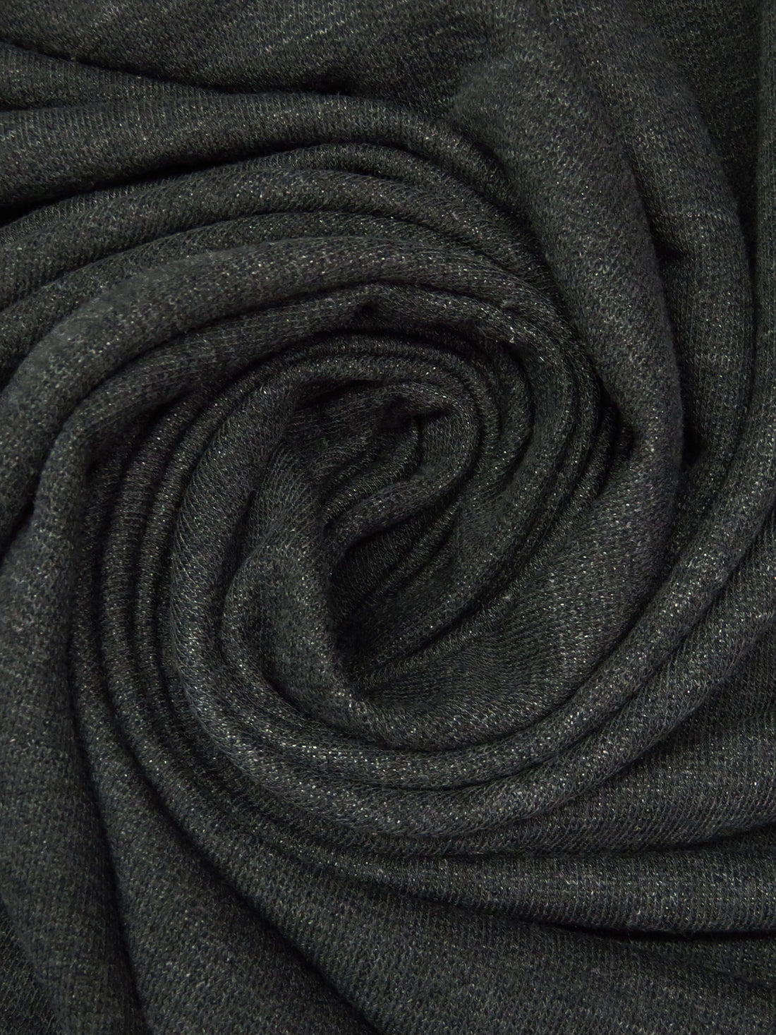 Dark Charcoal Polyester/Rayon/Lycra Heathered Sweatshirt French Terry Knit 60W