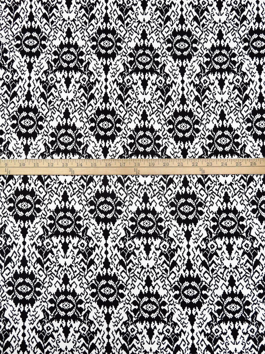 Black/White Rayon/Lycra Abstract Pixel Print Jersey Knit 60W